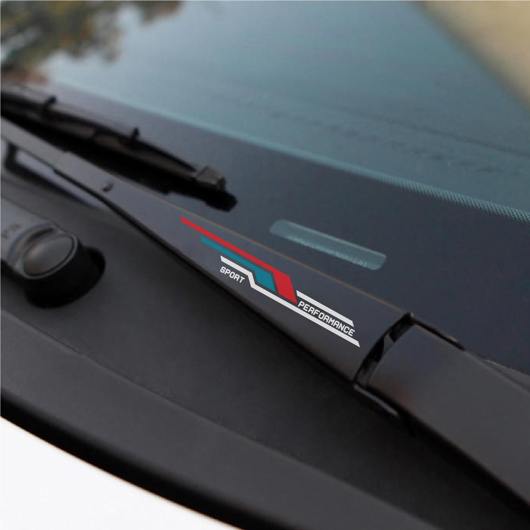 4Pcs Sports Performance Sticker for Car Wiper Stickers All Cars Rear Wiper Car Sticker Exterior Decal Vinyl L x H 10 x 1.5Cm (Multicolor 2)-image-3