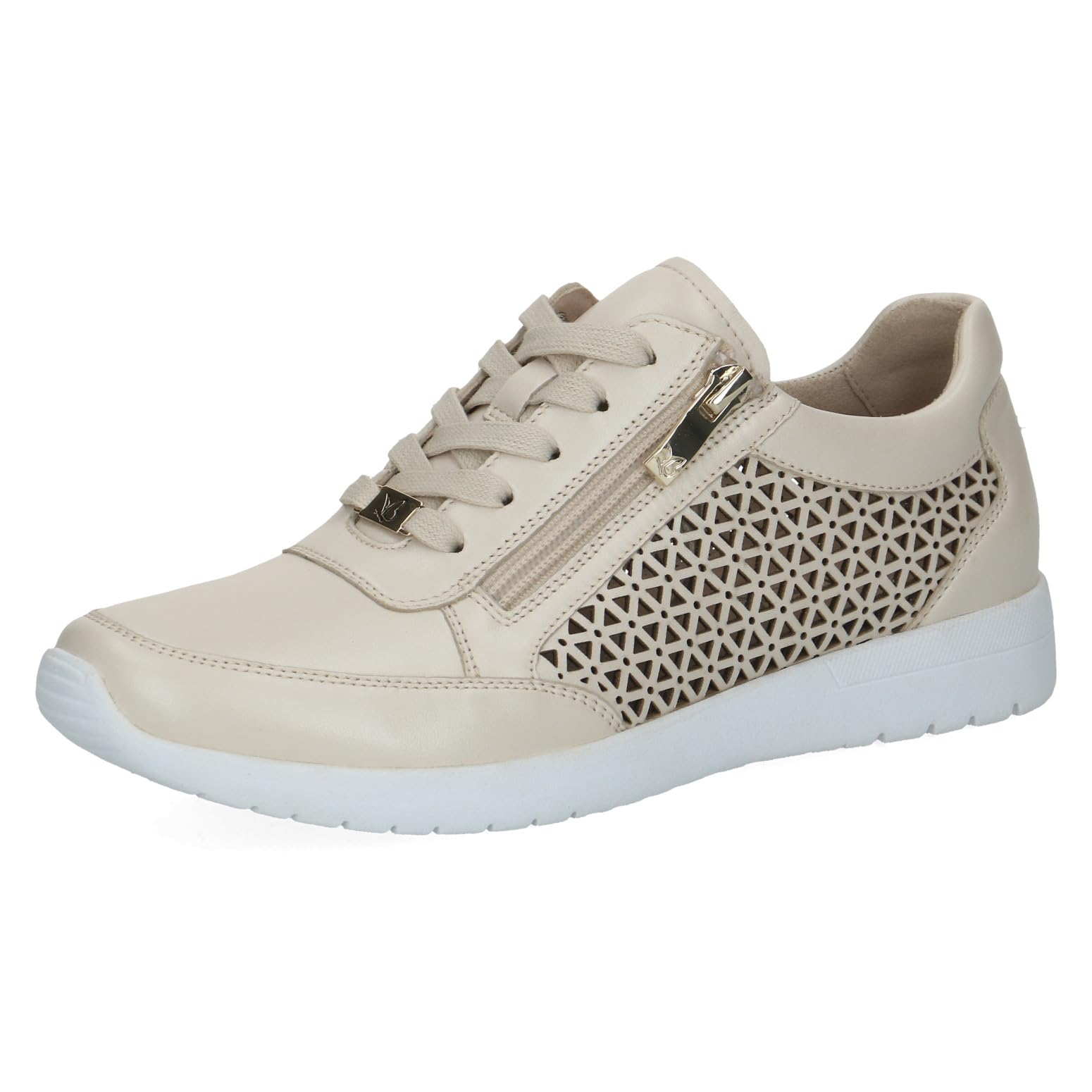 Caprice Women's Leather Sneakers, Beige (Cream Perlato), 3.5 UK