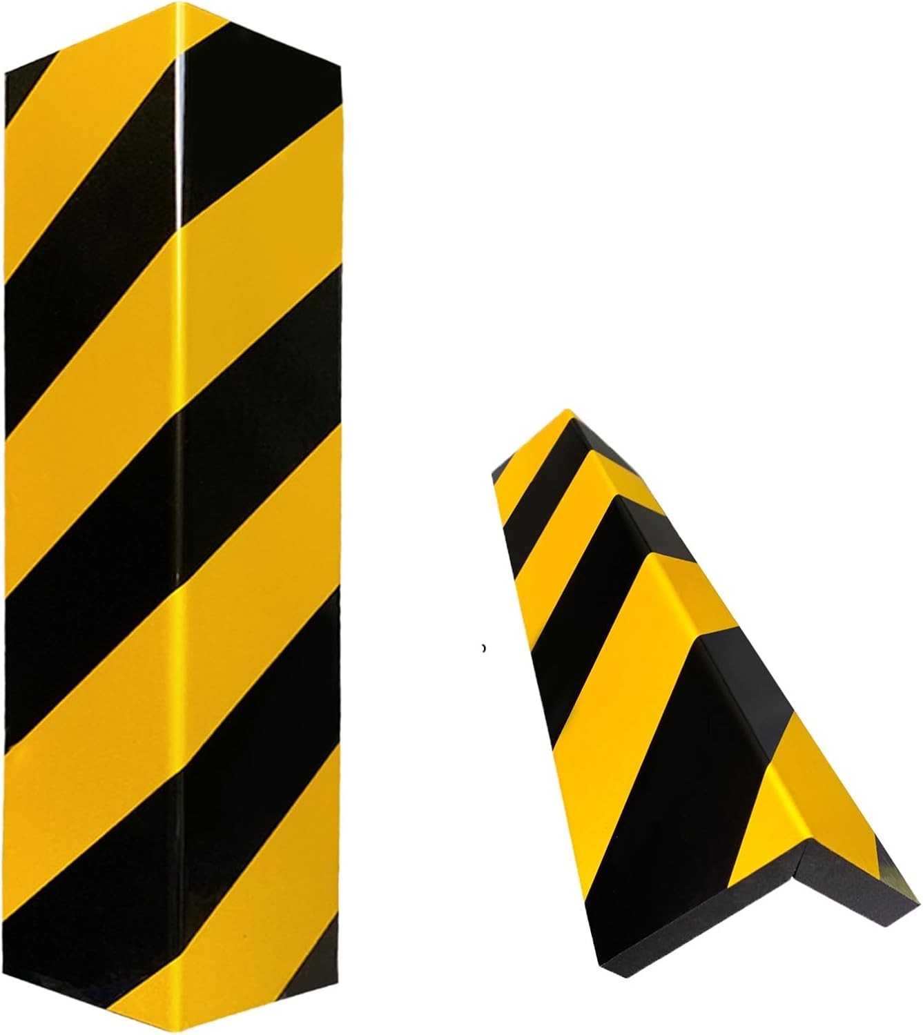 Garage Wall Protector, Reflective Garage Pole Padding Wrap Around, Foam Self-Adhesive Wall Column Guard for Parking, Fitness Centers, Wall Edge and Bumpers Guards(Black Yellow L-Shaped,4pcs)