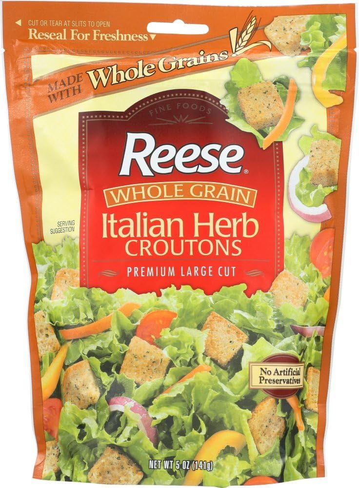 Reese Whole Grain Croutons - Italian Herb - Case of 12 - 5 oz.