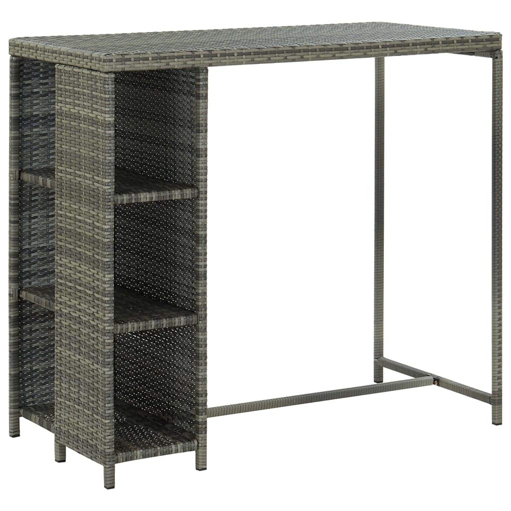 vidaXL Set de Bar para Jardín 5 Piezas y Cojines Silla Mesa Asiento Patio Terraza Barra Bistró Muebles Mobiliario Ratán Sintético Gris