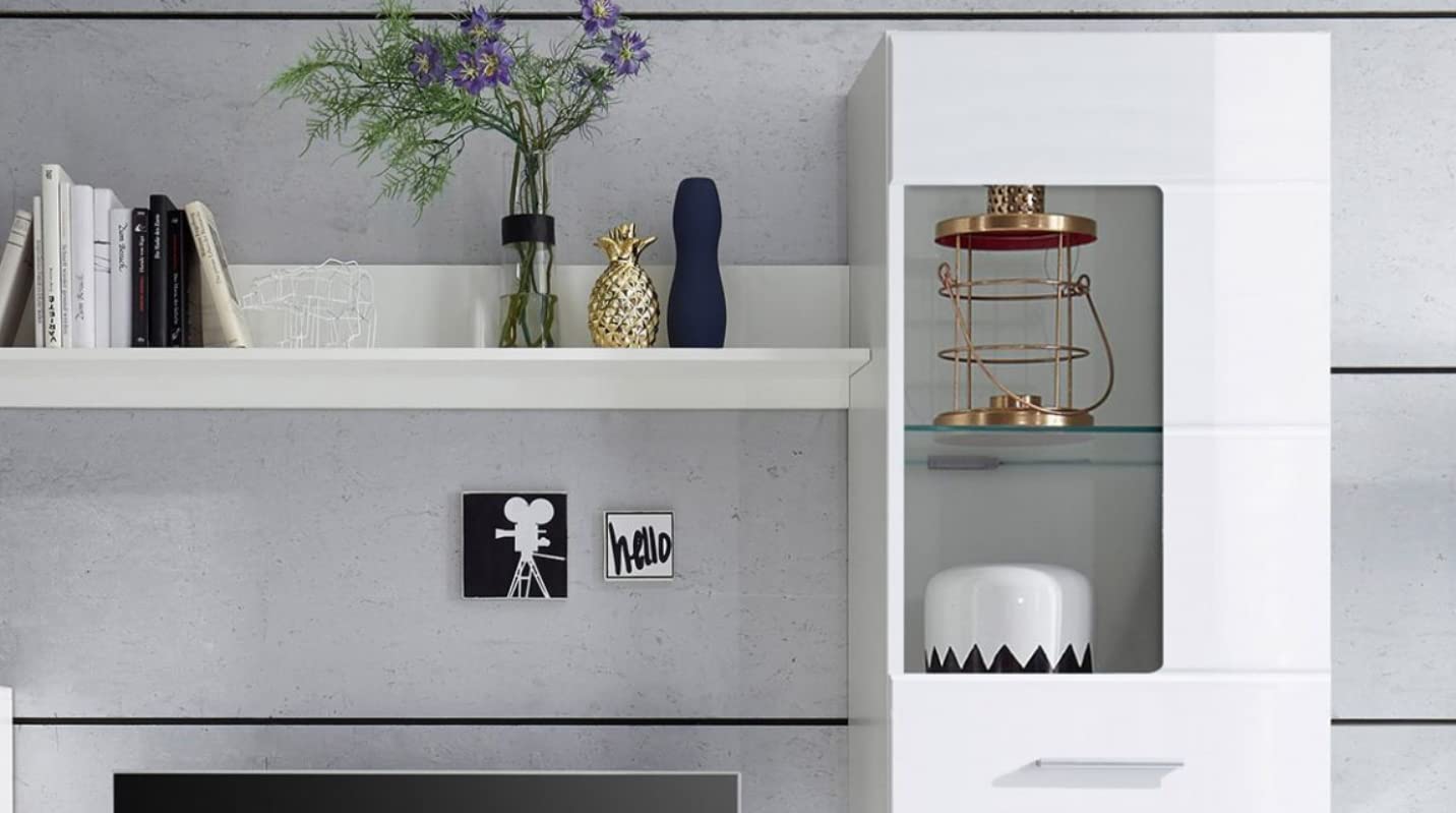 Parete Attrezzata ENRICO Per Soggiorno | Bianco Lucido/Opaco, Dimensioni 240x190x43cm - AVANTI TRENDSTORE - Foto 11