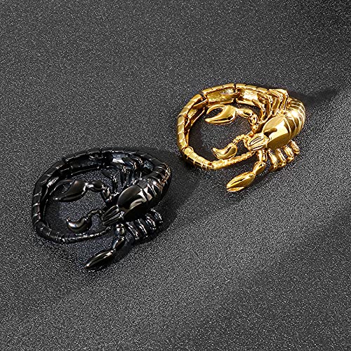 Rock Men Women 18K Gold Stainless Steel Scorpion Bracelet Black Bike Biker Animal Cuff Bangle Wrist Jewelry Silver Polished4