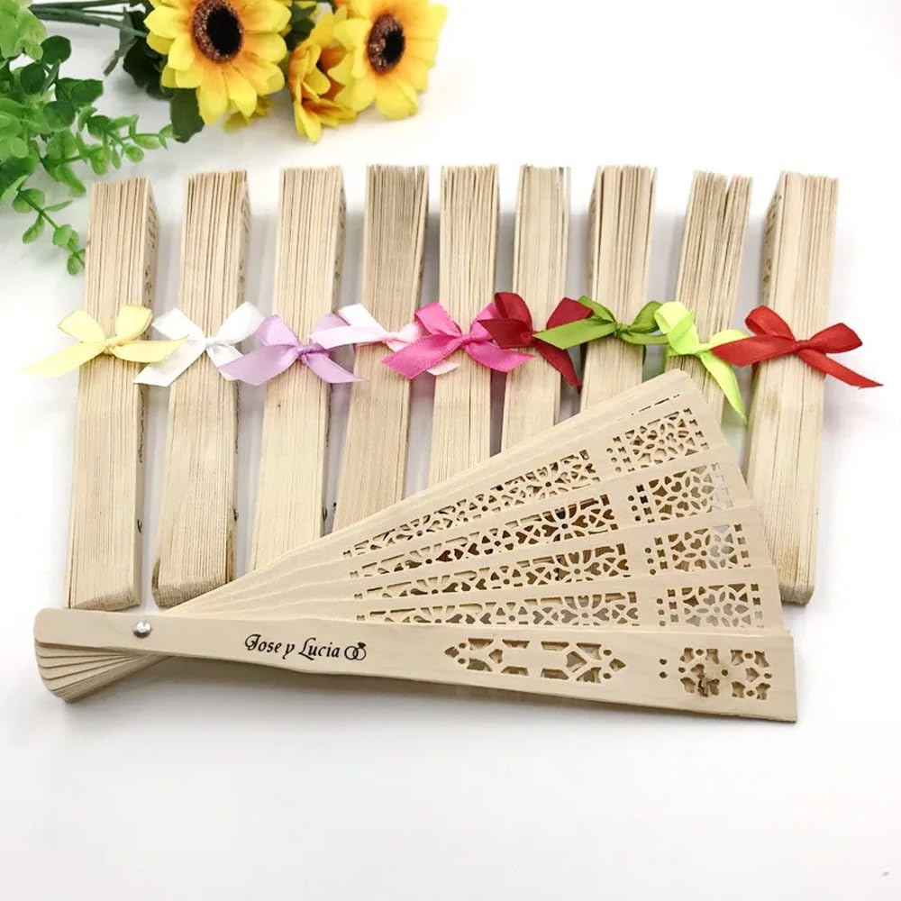 Abanico Personalizado con Nombre, Abanicos Plegables De Mano Abanicos, Abanico Boda Personalizado, Piezas Abanico, Mano Blanco Abanico, Boda Invitado(20 Piezas)
