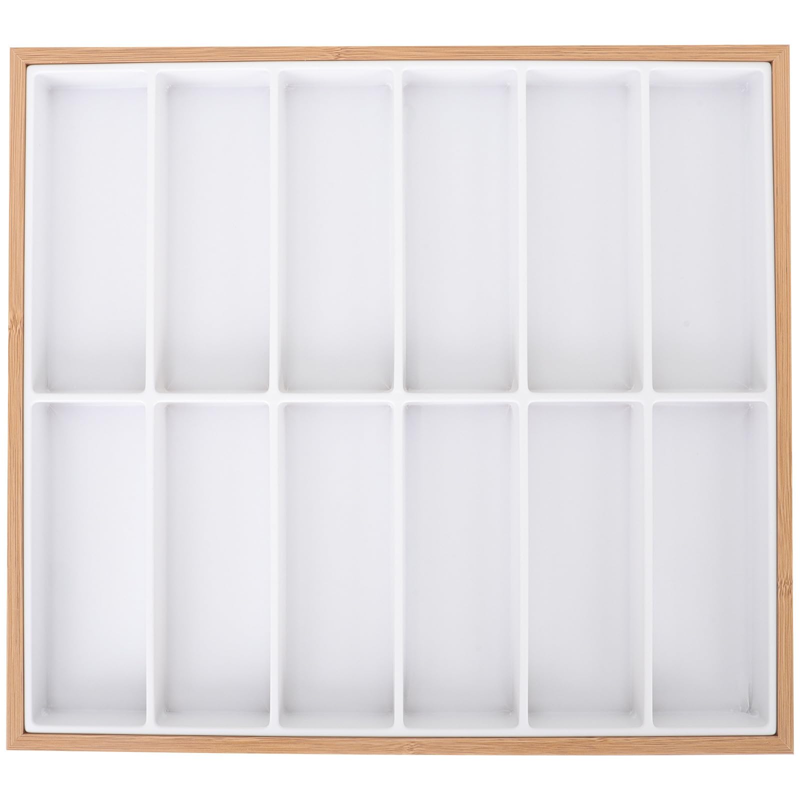 LIFKOME Holz Brillen Displaybox mit 12 Fächern zur Sonnenbrillenhalterung und Schmuckorganisation Weißes Material für Sommerferien im Markt und Heimgebrauch