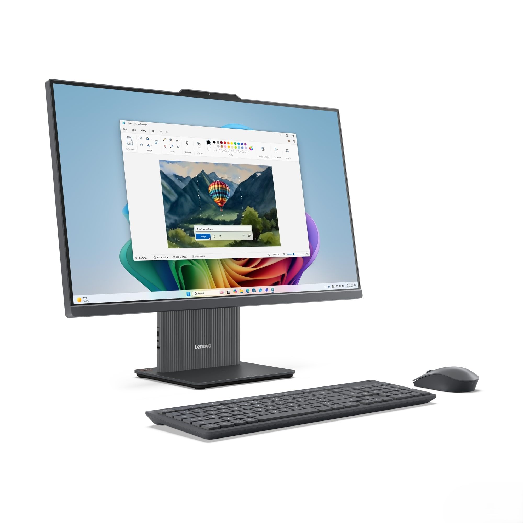 Lenovo IdeaCentre All-In-One AI PC | 27" Full HD Display | AMD Ryzen AI 5 330 | 16GB RAM | 1TB SSD | AMD Radeon 820M Grafik | Windows 11 | Inkl. Maus und Tastatur | Grau | 3 Monate Premium Care