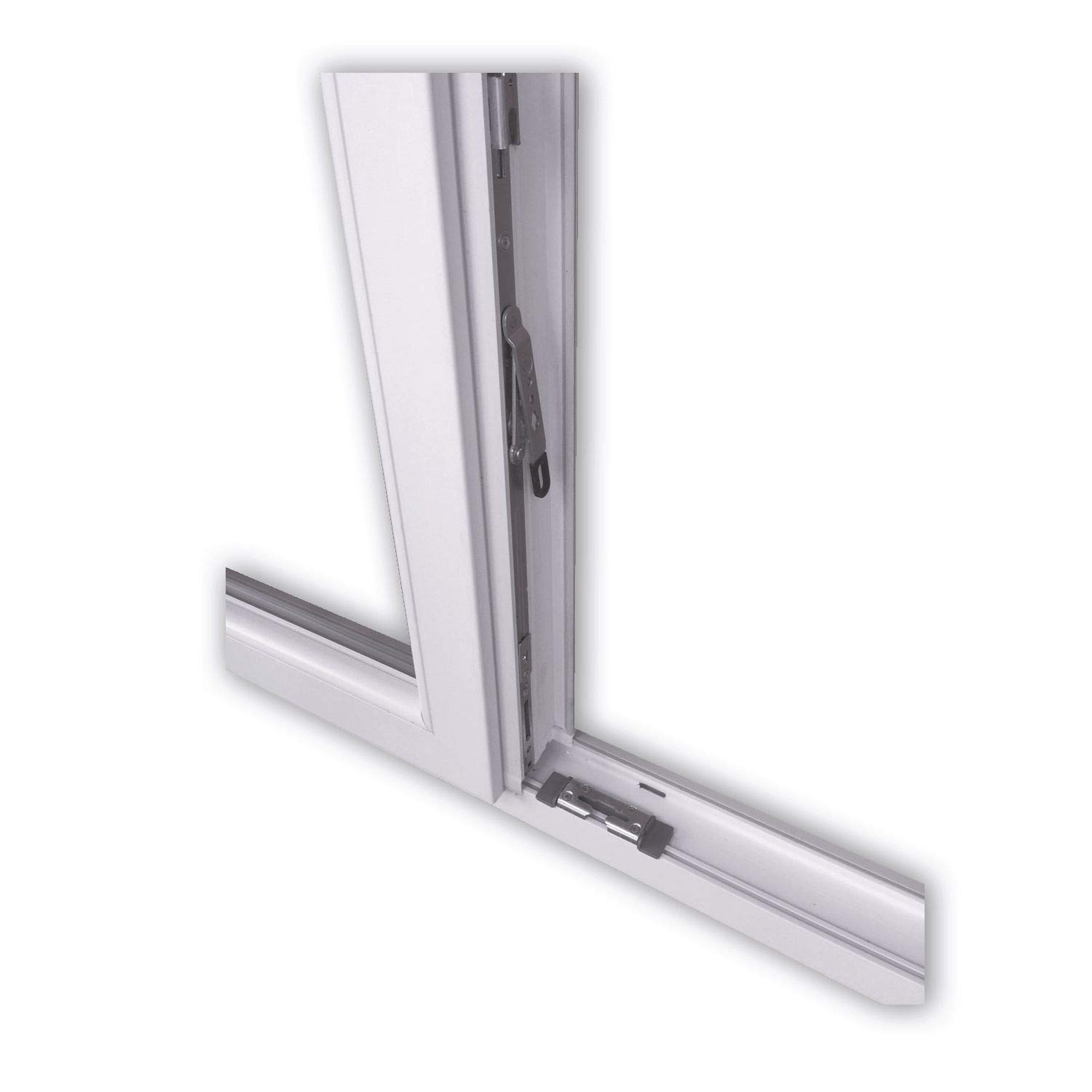 JeCo Kunststofftür Balkontür Stulptür - 2-Flügelig 2-Fach-Verglasung 60mm Bautiefe - BxH: 1600x2000mm Dreh Links - Dreh-Kipp Rechts