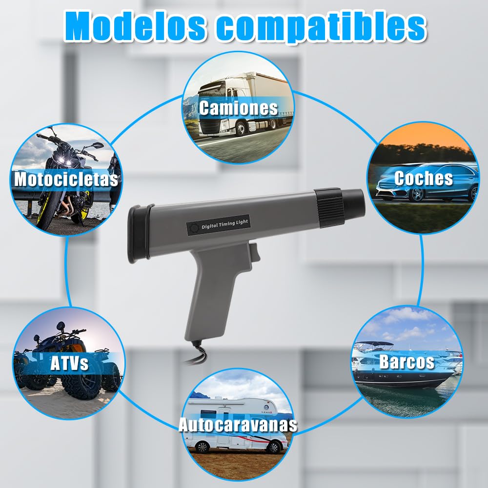 Pistola estroboscópica Digital 12V para Coche y Moto, lámpara de sincronización LED, luz estroboscópica para Motor Gasolina, Coche, cortacésped, Marina y avión