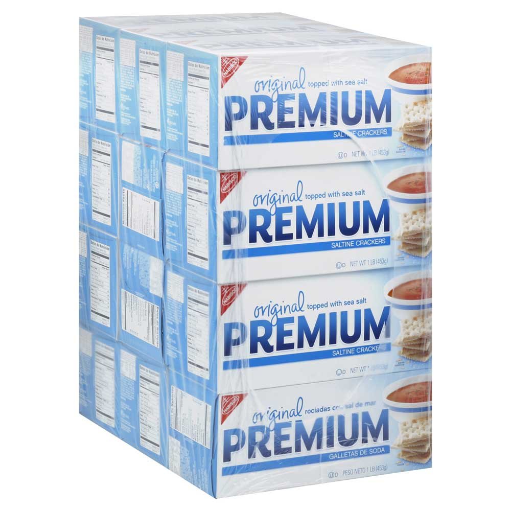 Nabisco Original Premium Saltine Crackers 16 oz (Pack of 12) by Nabisco premium – 1 Pound (Pack of 12), Pack of 12, Model 00057