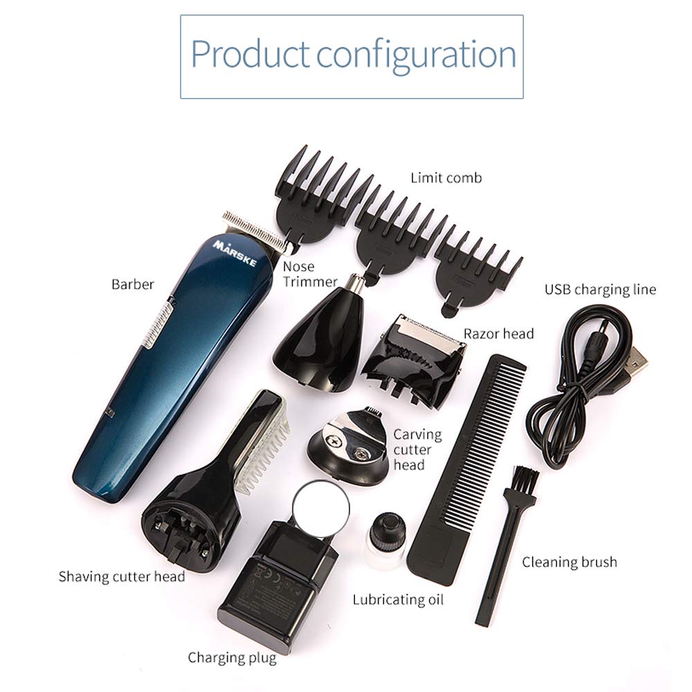 ele ELEOPTION Haarschneidemaschine Profi Haarschneider Bartschneider Grooming Kit für Männer, USB Wiederaufladbar Haartrimmer Haarrasierer Multifunktional Hair Trimmer Set für Kinder und Familien