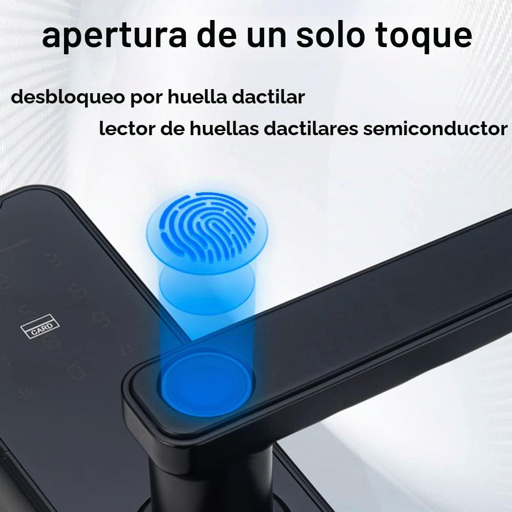 Cerradura de Puerta Inteligente Con Huella Digital, Teclado y Manija - Cerrojo Electrónico