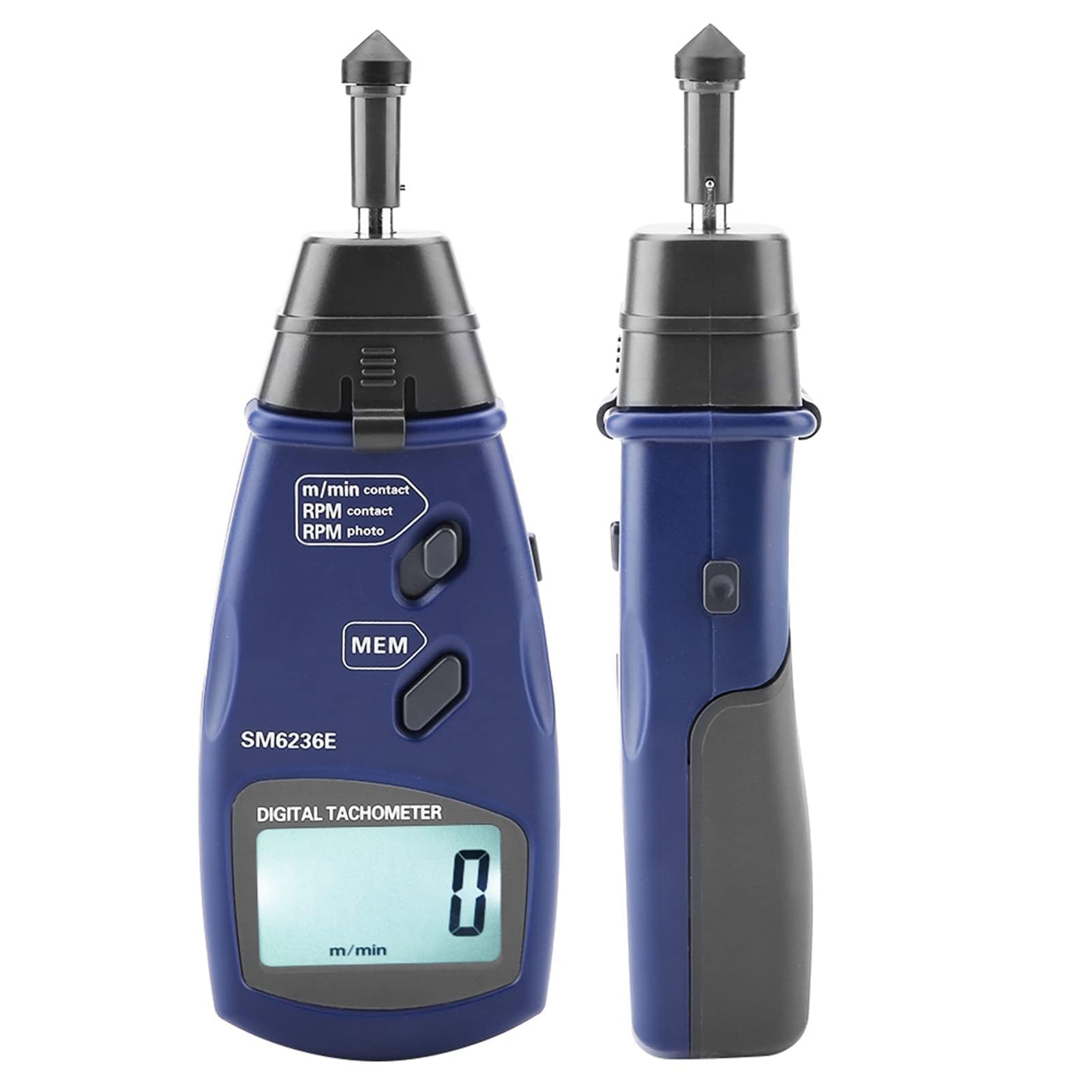 Tacómetro Digital DT6236E Tacómetro Fotográfico de Contacto/sin Contacto Tacómetro Láser de 5 Dígitos de 18 Mm RPM Tacómetro LCD Medidor de Rotación Medidor Probador Tacómetro Láser Fotográfico Digita