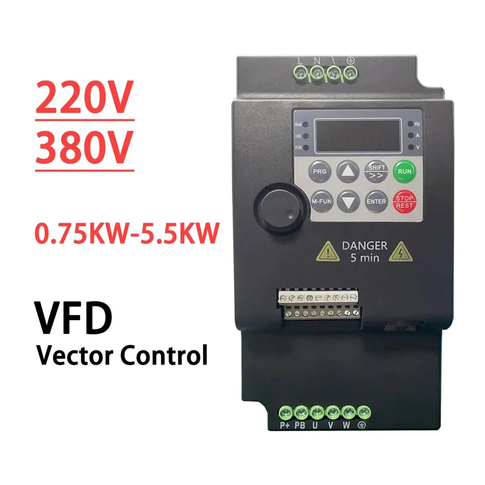Inverter a frequenza variabile VFD 220 V 380 V 0,75/1,5/2,2/3,7/4/5,5 kW, regolatore di velocità con Controllo vettoriale(2.2KW 220V 1PH-3PH)