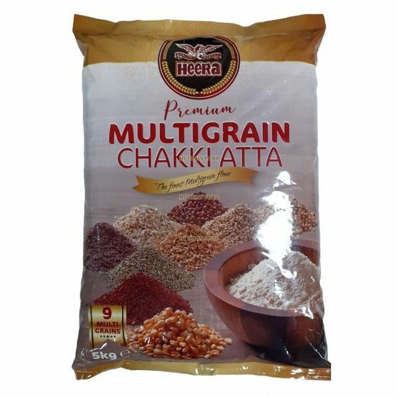 Buy Heera Multigrain Chakki Atta (Pack of 1) Indian Wheat Flour Grain