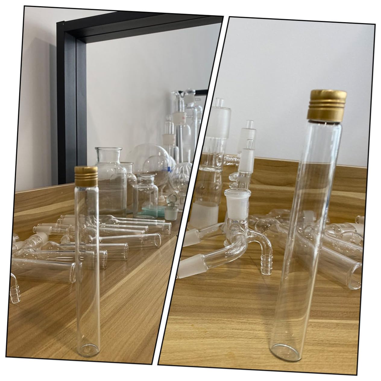 Cabilock 20pezzi Provette in Vetro Trasparenti Tappi Vite in Metallo Rotondo Scala Misurazione Accurata Resistenti Temperature Elevate e Agenti Chimici Per Laboratorio e Ricerca
