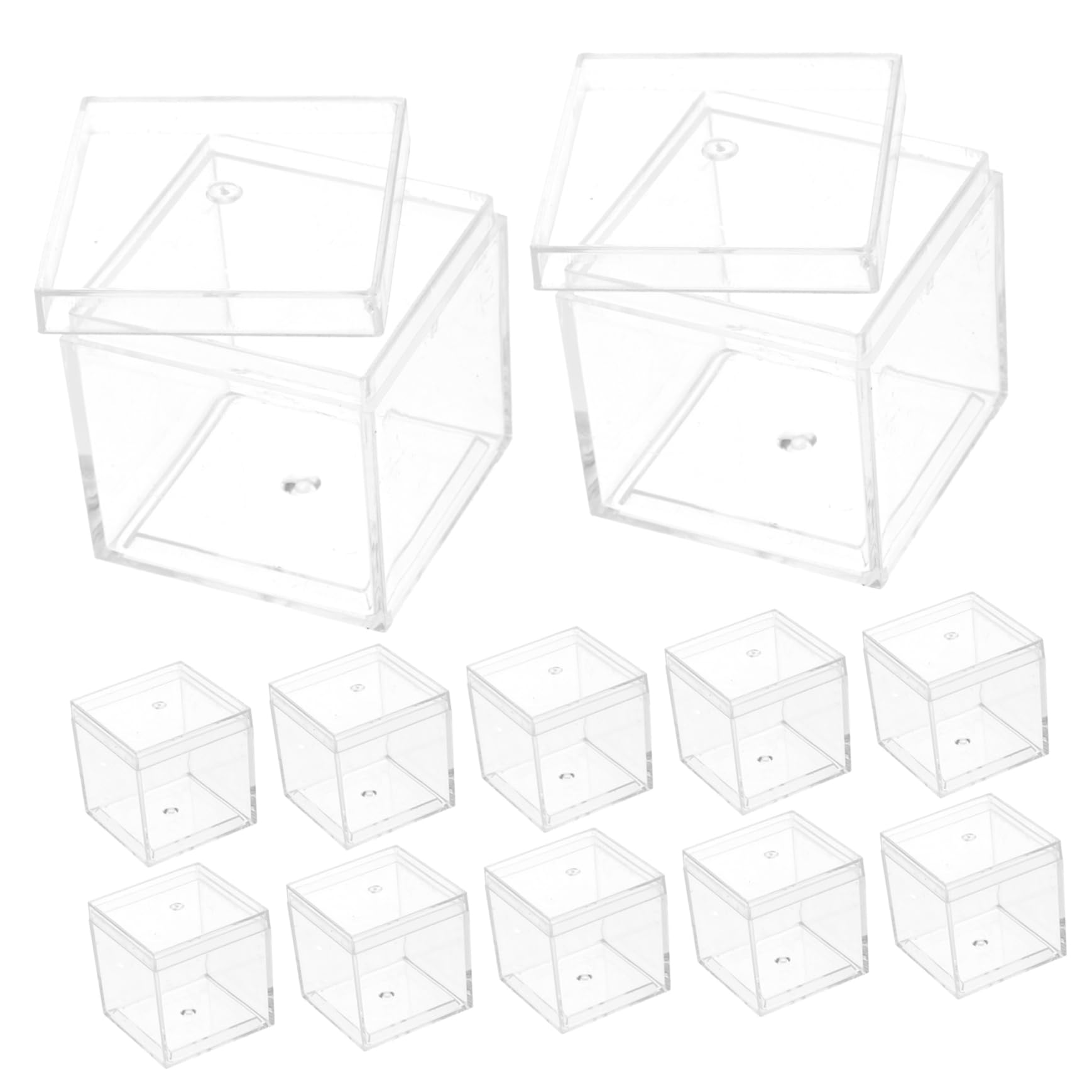 STOBAZA Organizer Box 12pcs Specimen Display Cases Mini Storage for Beads and Small Parts Plastic