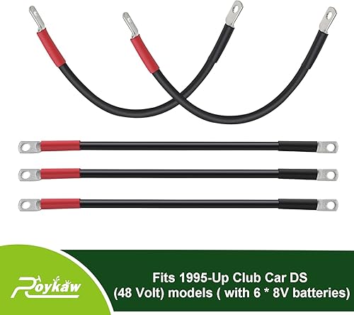 Miniatura 7 de Roykaw Cables de batería de carrito de golf de calibre 4 para modelos Club Car DS 1995 en adelante de 48 voltios, terminales de cable de cobre puro