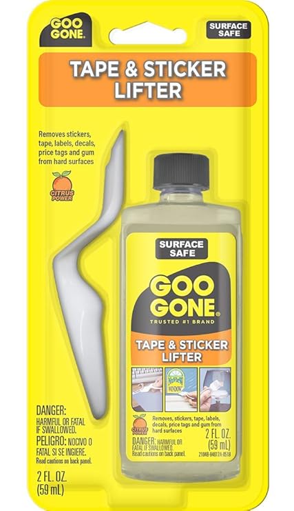 Goo Gone Sticker Lifter - لاصق وإزالة الملصقات - 2 أونصة - ملصقات الطاقة الحمضية يزيل ملصقات الشريط العلامات واللثة