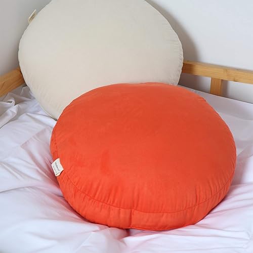 Miniatura 3 de Hodeco - Almohada cojín redondo decorativo con relleno de poliéster similar al plumón, textura ultra suave y mullida, para sofá, cama, oficina, sala