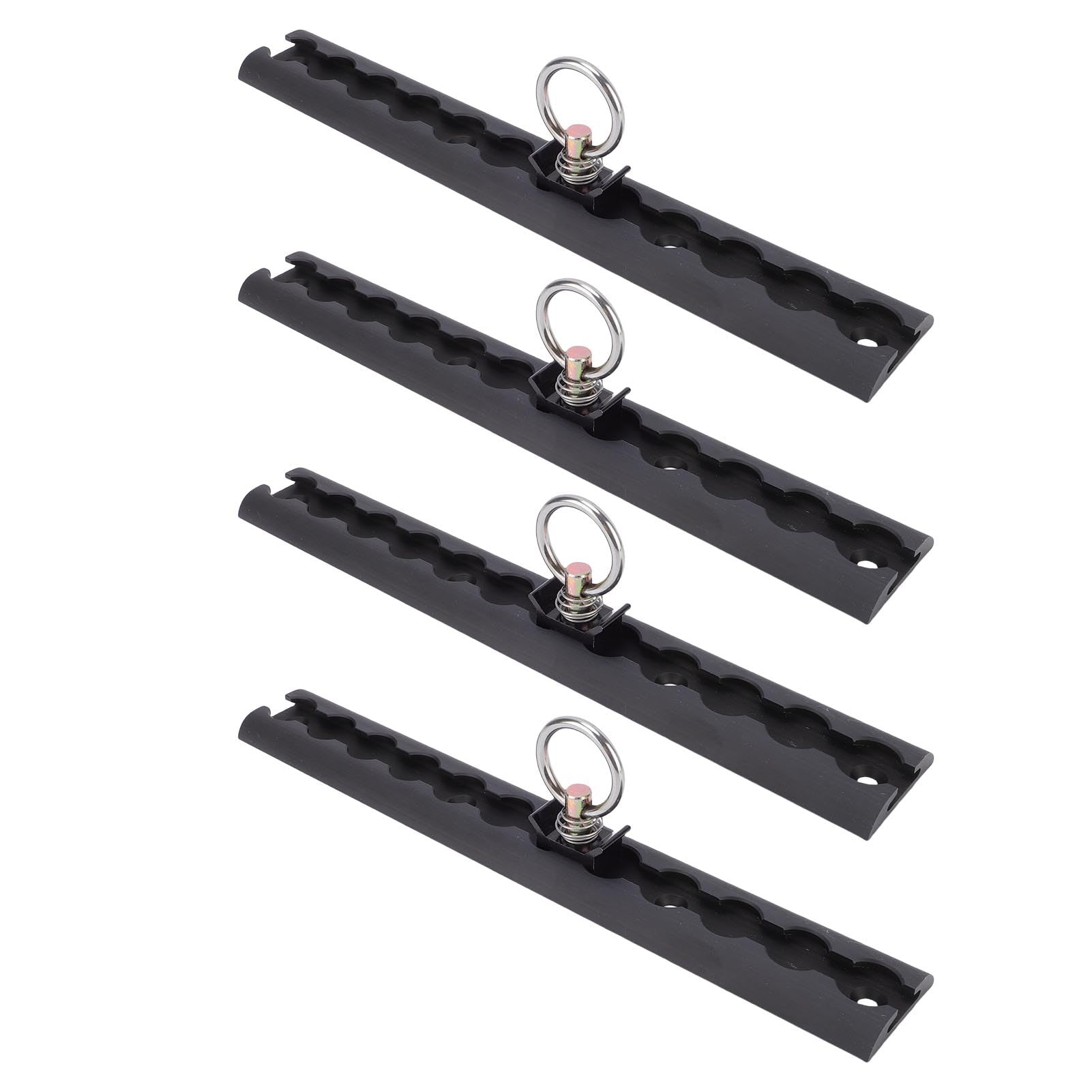 Tnfeeon de Amarre de Pista en L, Paquete de 8 Rieles de Pista en L de Aluminio de 12 Pulgadas con 8 Accesorios de Junta Tórica de Perno único, para Motocicletas, Vehículos Todo Terreno, (Black)