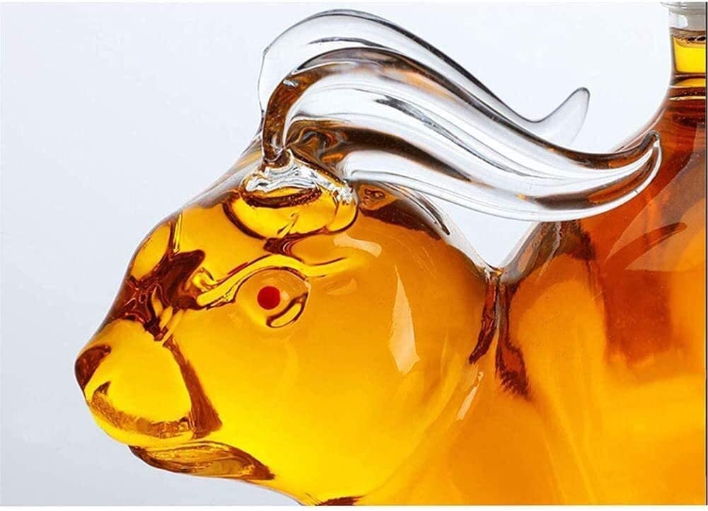 Spirituosenflasche in Tierform, Likör-Kaninchen-Whisky-Dekanter, Sternzeichen-Tier-Alkoholspender(1000ml/33.8oz)