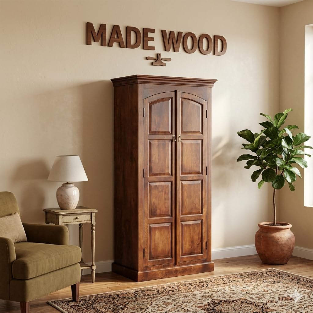 PAIKEACRAFT Ensemble Almirah (Mango Wood, Provincial Teak)-image-26