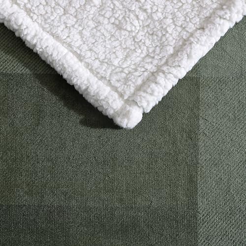 Image of Eddie Bauer - Throw Blanket, Ultra-Soft Plush Blanket with Faux Shearling Popcorn Fleece Reverse, Oversized Bedding for Couch or Bed (Pine Plaid Green, 50 inch x 60 inch)