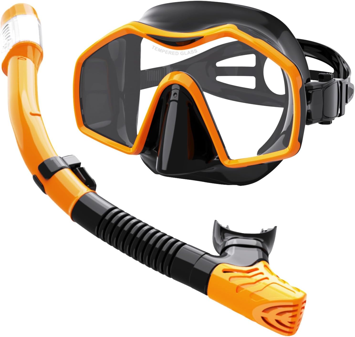 Snorkeling Gear for Adults,Dry-Top Snorkel Mask Set with Tempered Glass,Anti-Fog & Anti-Leak Panoramic Swim Mask,Adjustable Snorkel Kit with Carry Bag for Scuba Diving,Swimming,Travel