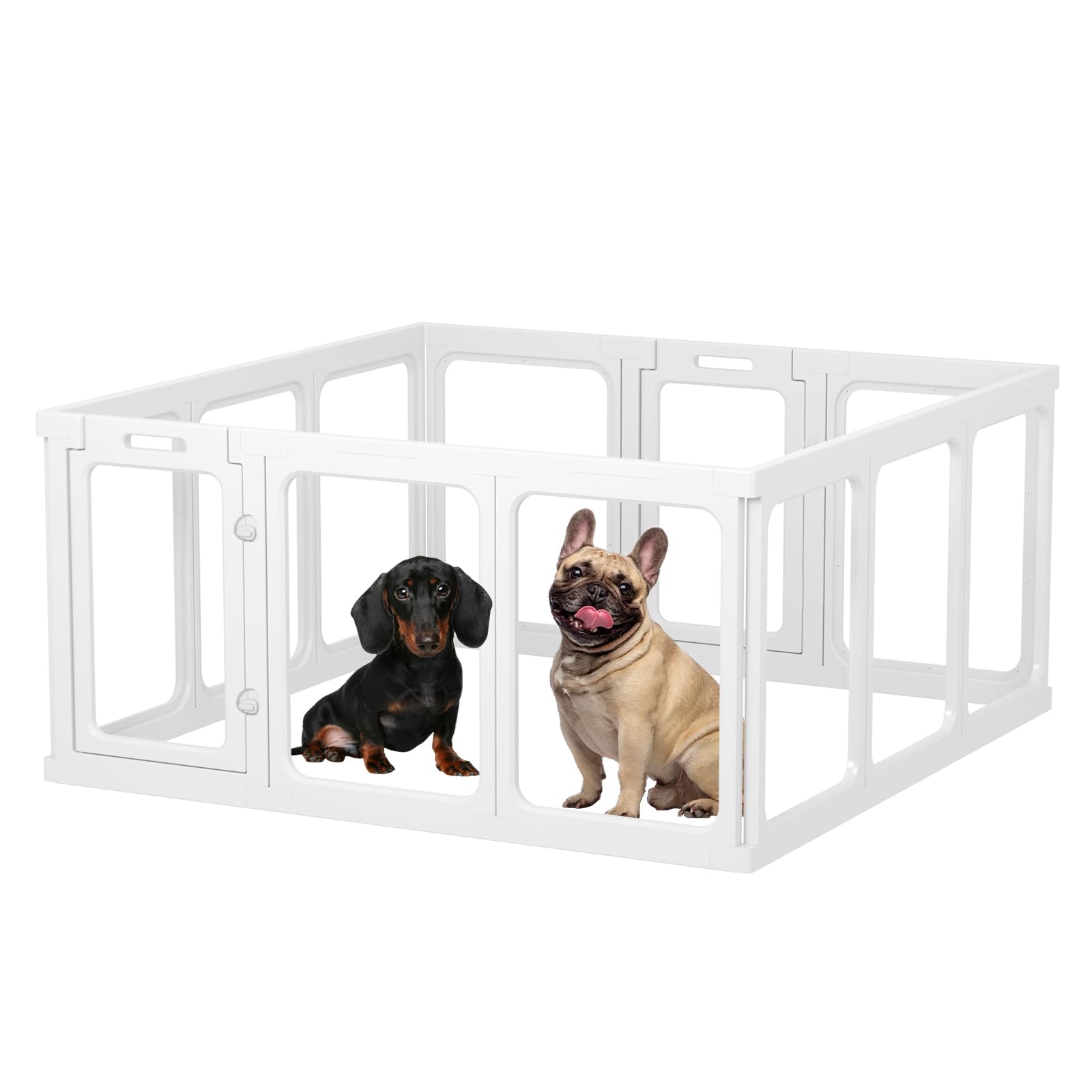 Gardner Pet Recinto per Cani in Acrilico Trasparente – Box Antigraffio e Antiscivolo, Parco Modulare per Cuccioli, Gatti e Conigli – Facile da Pulire, Espandibile, Animali Piccoli - 12 Pizzi, Bianco