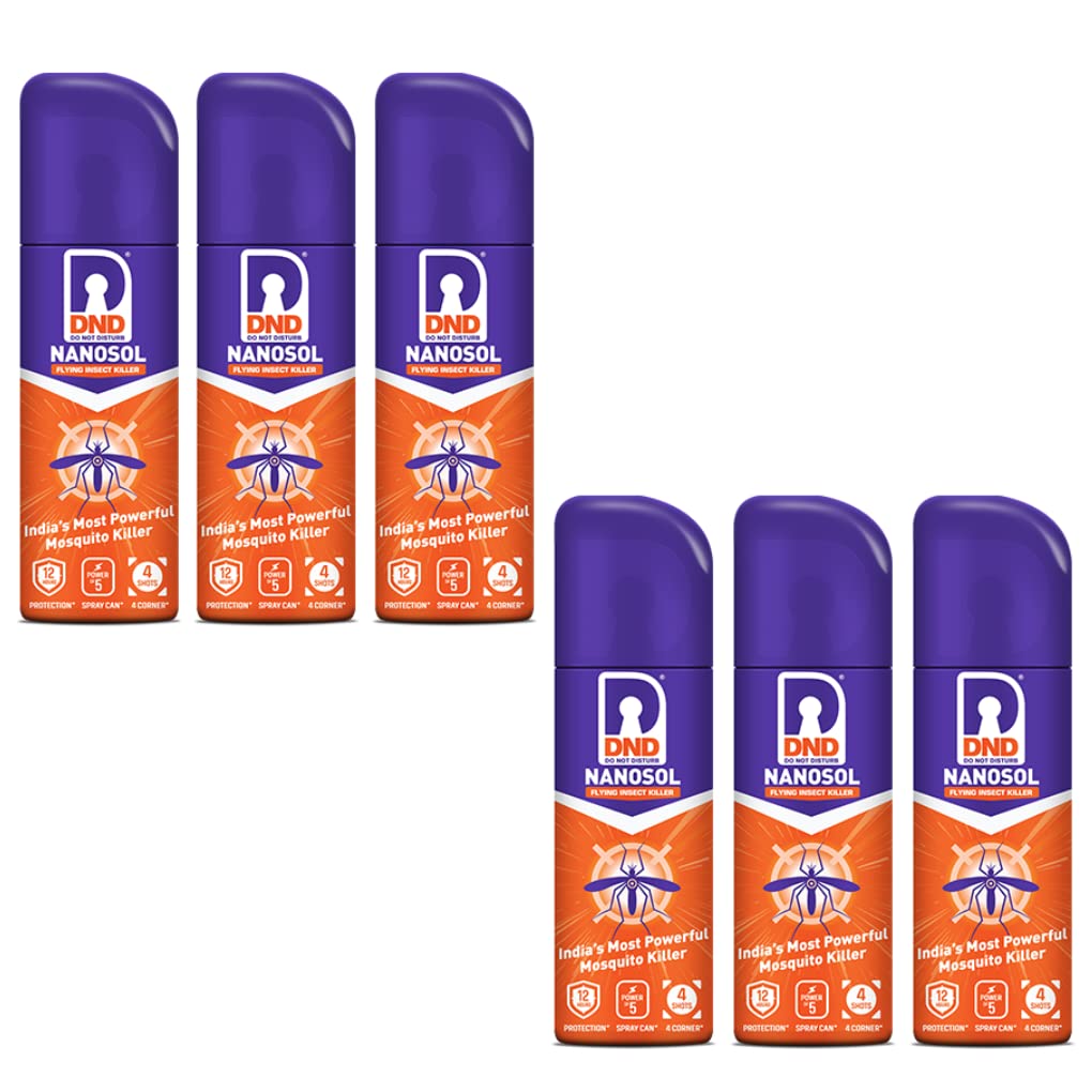 Nanosol Flying Insect Killer | Mosquito Repellent Aerosol Spray | Instant Kill Action | 12 hrs Protection | Pack of 6-32g (50ml) Each