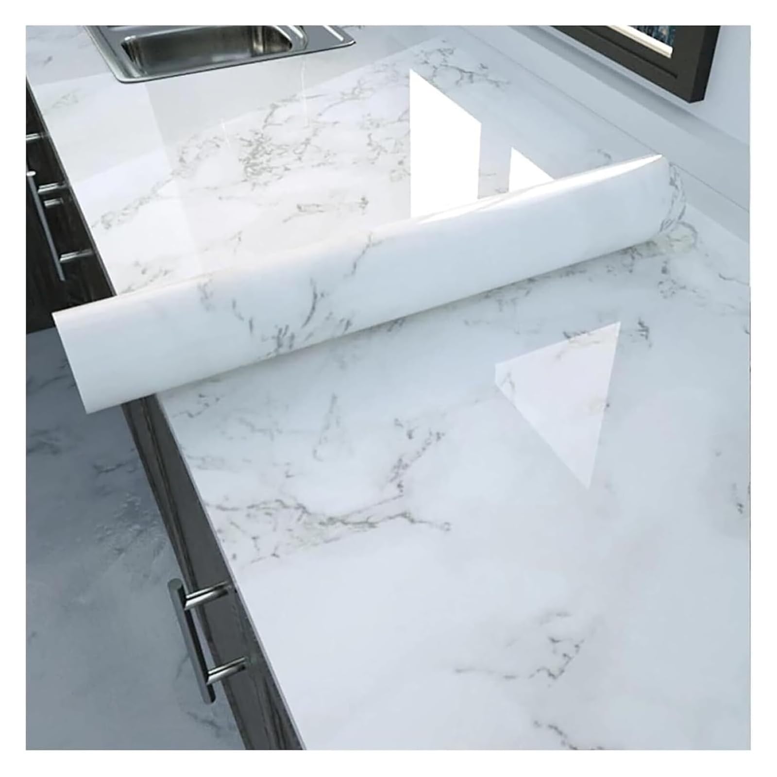 Cvhfhjtg Sky Blue Self Adhesive Wallpaper, Marble Peel And Stick Wallpaper Furniture Decals, Removal Countertop Contact Paper(,0.6X10m/23.62X393.7in)