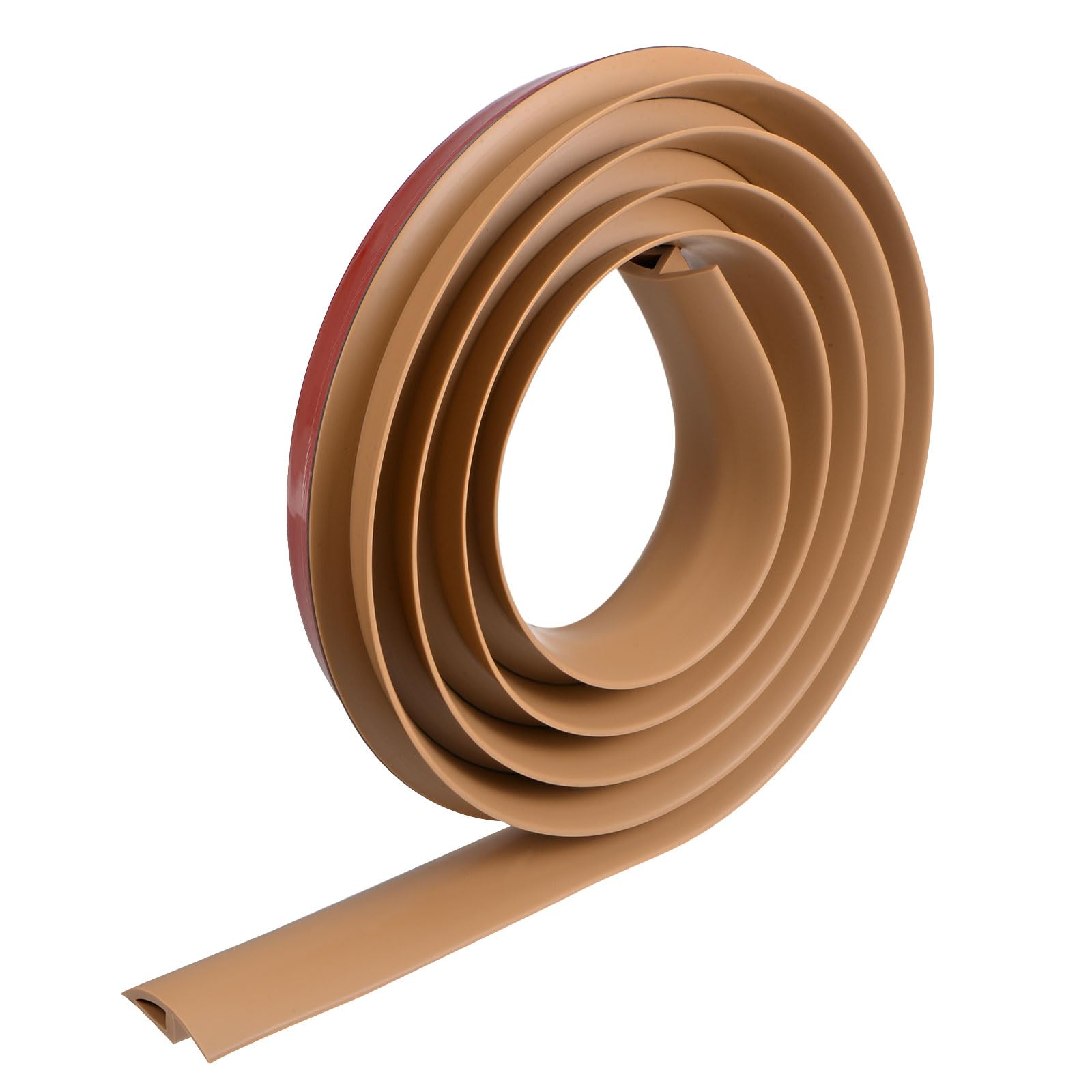 uxcell Floor Transition Strip Self Adhesive, Carpet to Tile Transition Strip Edging Trim Strip for Laminate Doorway Edge Height Less Than 10mm/0.4in, Brown 6.56Ft