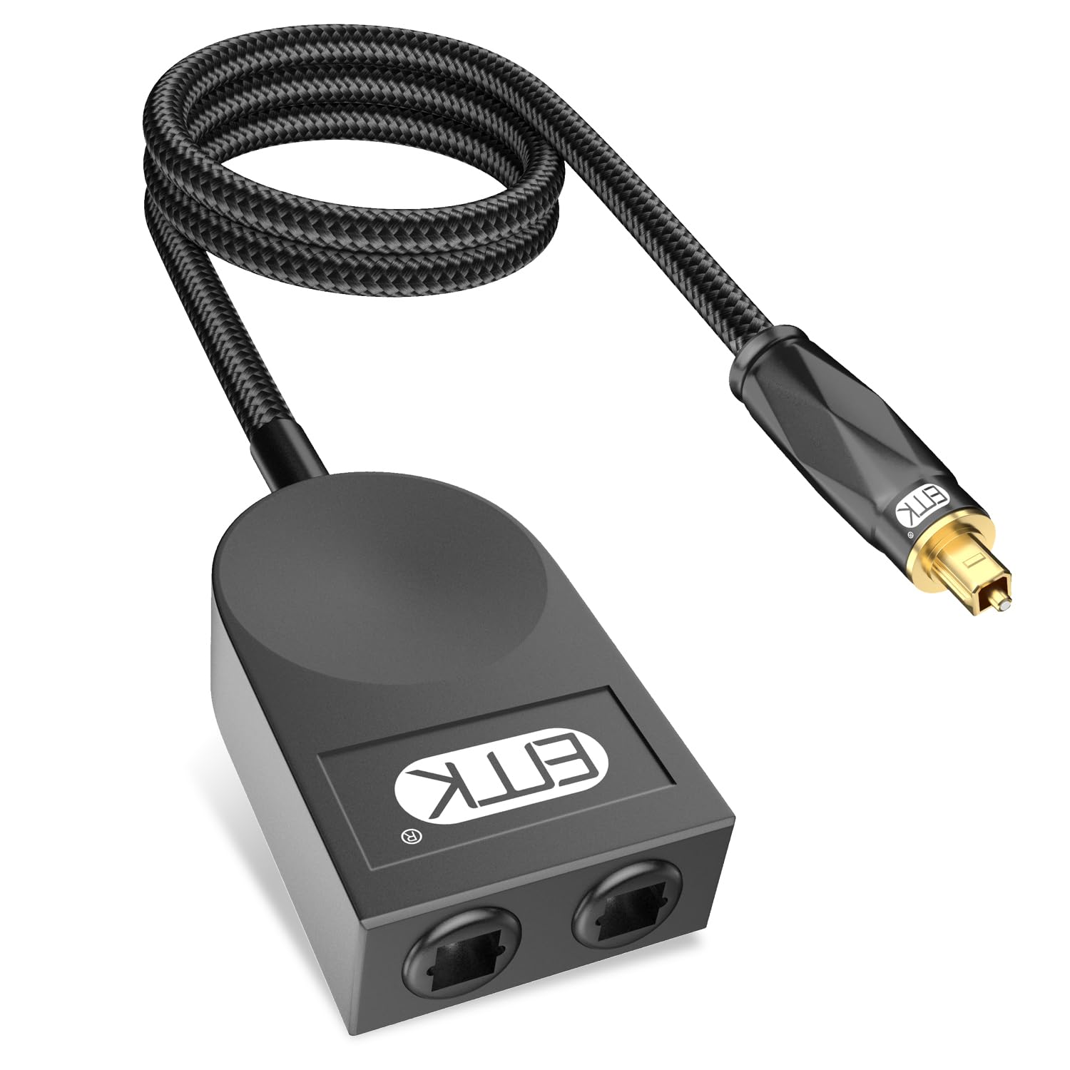 EMK Optical Splitter 1x2 Digital Optical Audio 1 in 2 Out Splitter[Support LPCM2.0, Dolby Digital, DTS 5.1] Toslink Splitter Compatible with Home Theater,Sound Bar,Television,Blu-ray Players,Speaker