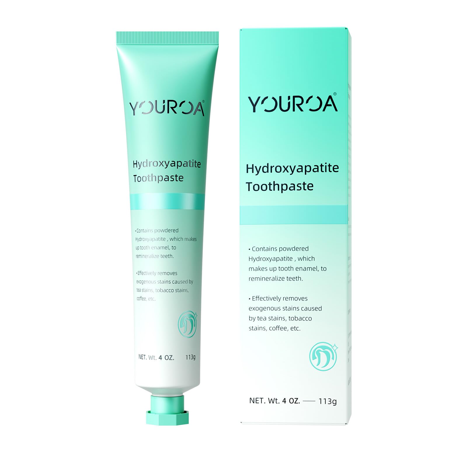 YOUROA Fluoride-Free Nano Hydroxyapatite Toothpaste for Remineralizing Enamel and Relieving Sensitive Teeth Whitening Anti-Plaque Natural Mint 3 Tubes