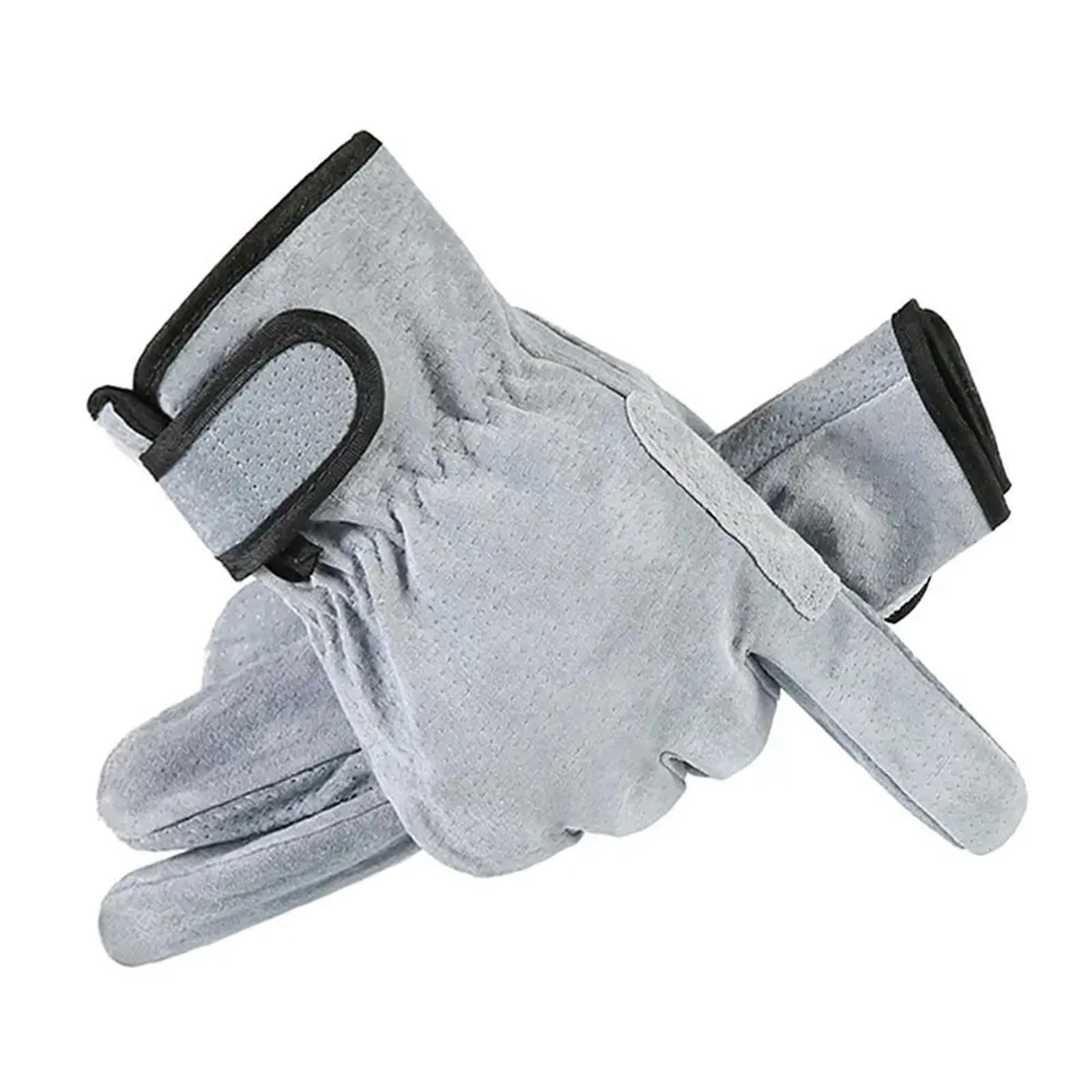Compatibile con guanti da saldatura in pelle Guanti da lavoro antitaglio resistenti al calore e ritardanti di fiamma for l'uso sul posto di lavoro del saldatore del camino del forno(Gray)