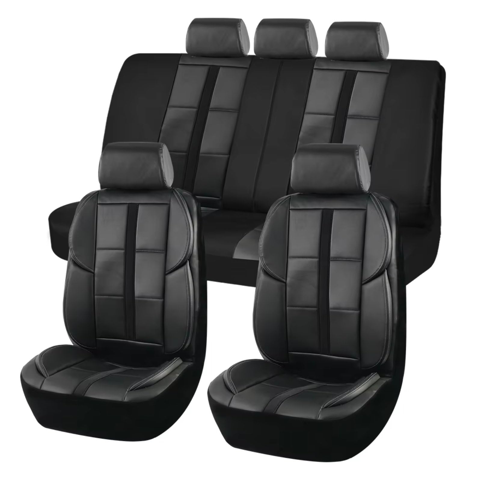 Universelle Autositzbezüge Im 3D-Design Mit 3 Reißverschlüssen Hinten Für Geteilte Sportsitze Kompatibel Mit Airbags Upgrade-Zubehör Sitzbezügesets(Rear Seat Covers)