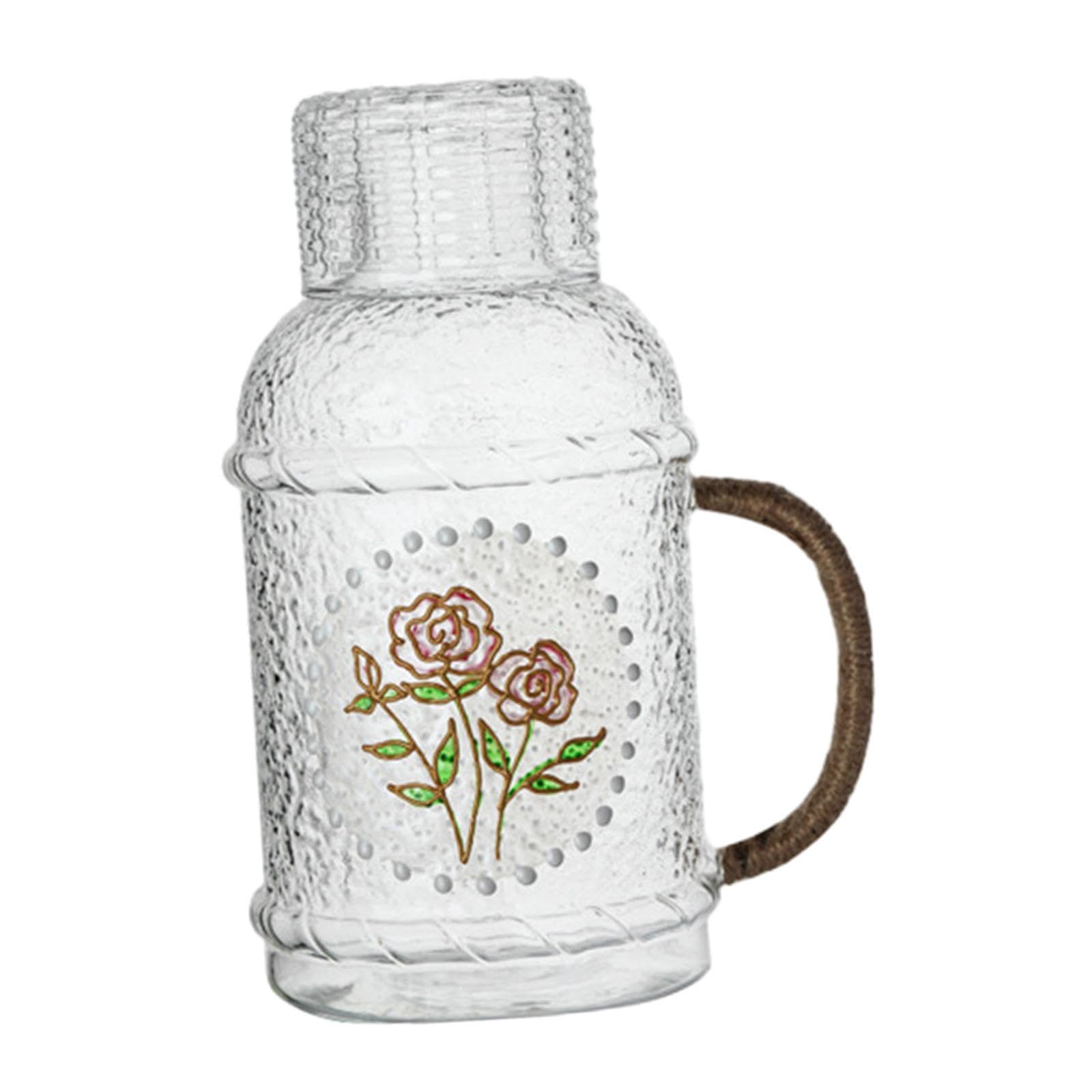 Ornement en verre pour tasse et bouilloire rose pour déco de table