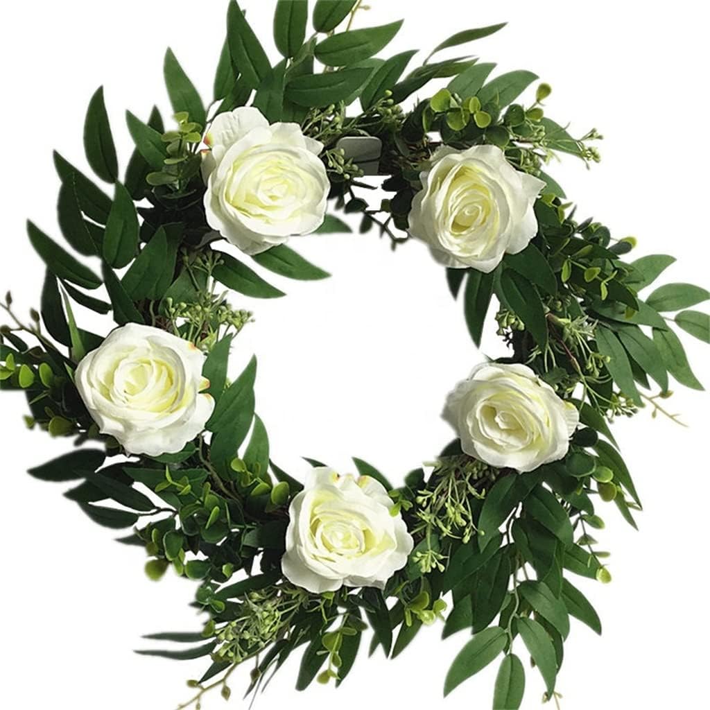 18 Inch Rose Willow Leaves Wreaths Home Decor Wedding Door Decoration