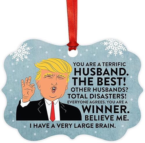 Miniatura 26 de Andaz Press Divertido presidente Donald Trump Fancy Frame Recuerdo Adorno de Navidad Regalo de mordaza, Perra fantástica, 1 paquete, ideas de regalo