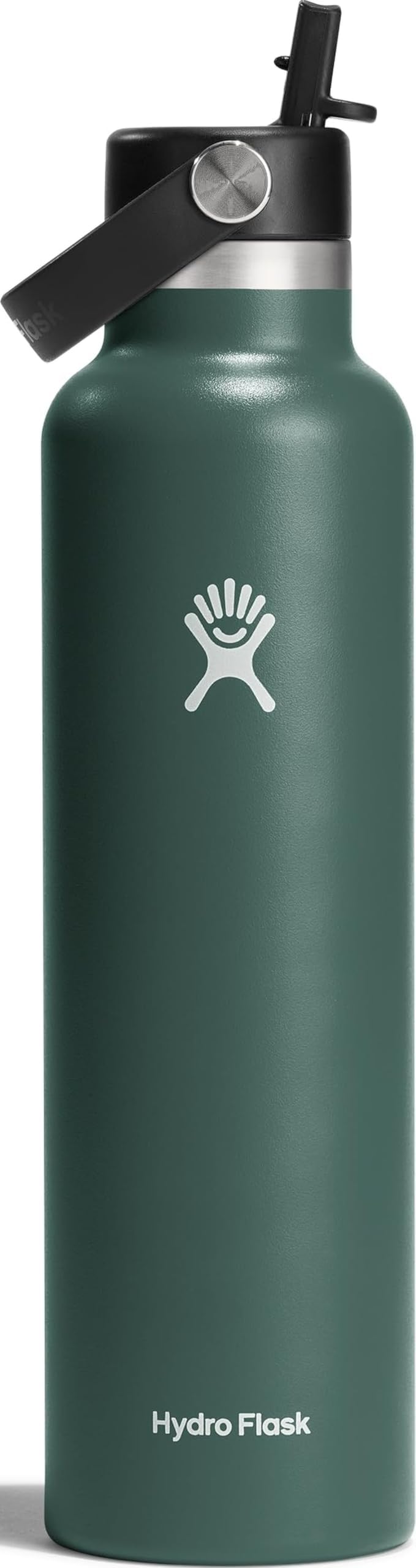 Hydro Flask Water Bottle - Insulated Stainless Steel - Straw Lid, Non Spill, Leakproof 24 Oz Fir Green