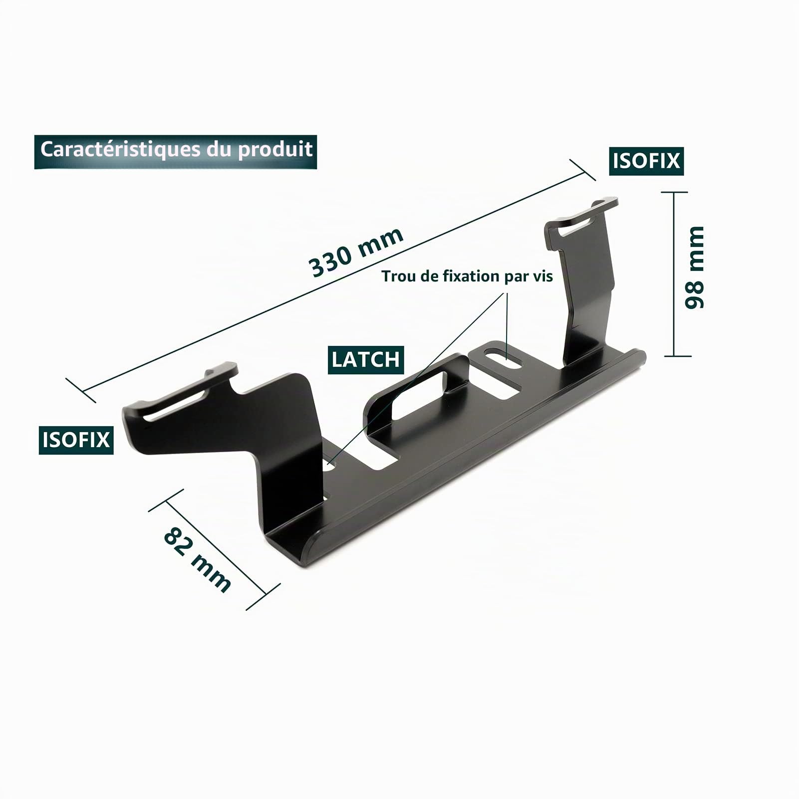 Support de ceinture de sécurité pour enfant - Base de montage - Interface de verrouillage ISOFIX - Support d'ancrage de retenue de siège de voiture - Kit de montage - Remplacement pour FIT GK5