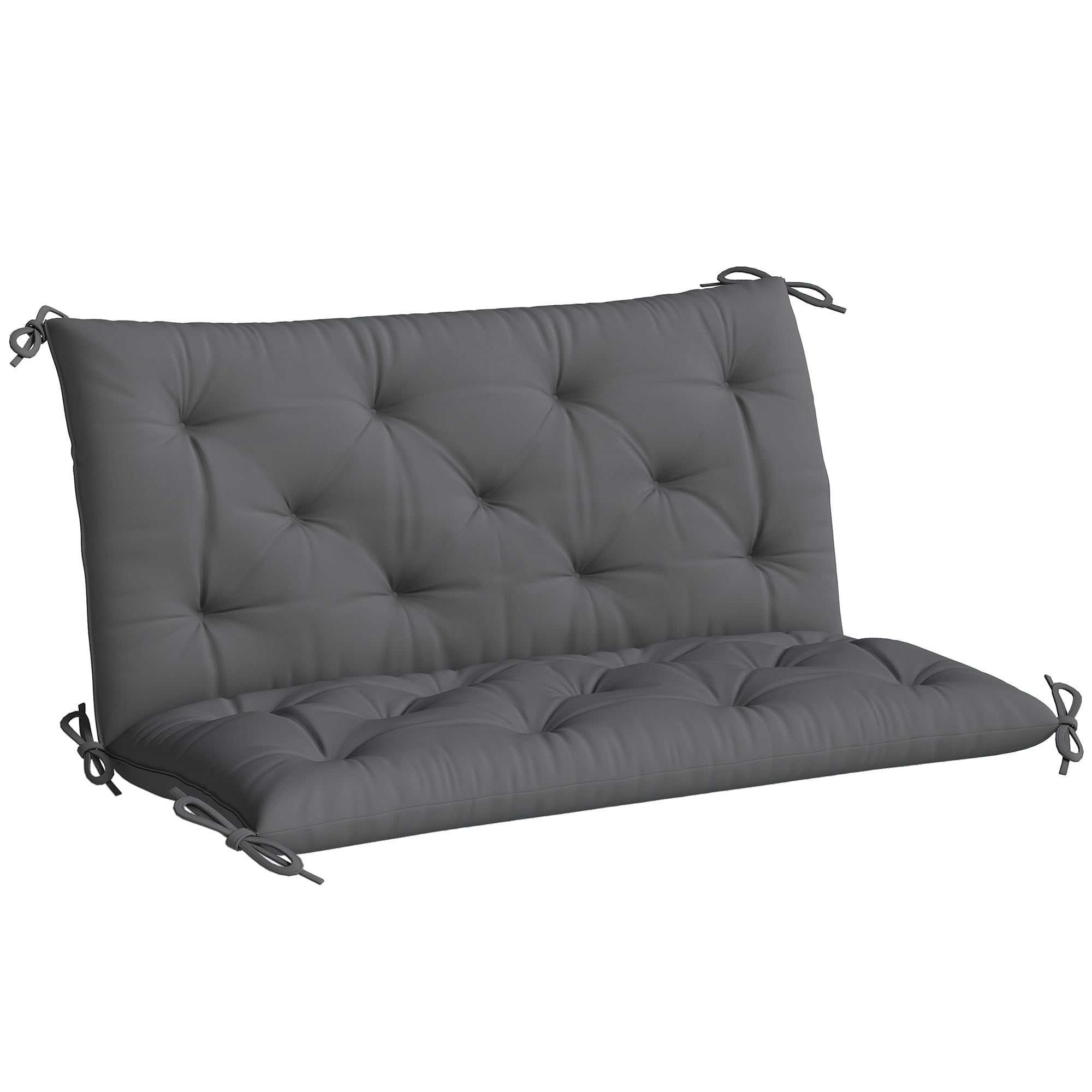 Outsunny Bankauflage Sitzkissen mit Bänder Rückenkissen für Indoor/Outdoor Polster Auflage für Sitzbank Gartenbank Gartenmöbel Hollywoodschaukeln