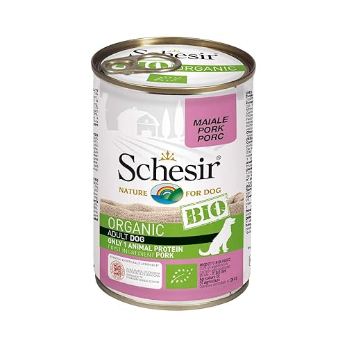 Schesir Dog Bio Monoprotein Schwein, Hundefutter nass, 6 Dosen x