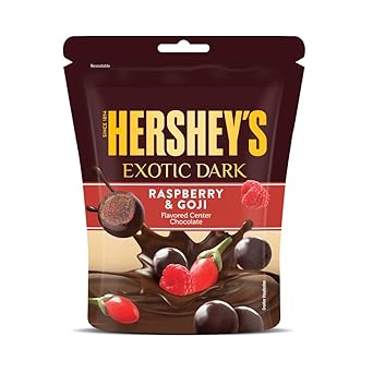 HERSHEY'S Exotic Dark Raspberry &Goji Flavor | Dark Cocoa Rich Chocolates 33.3gram - image, photos