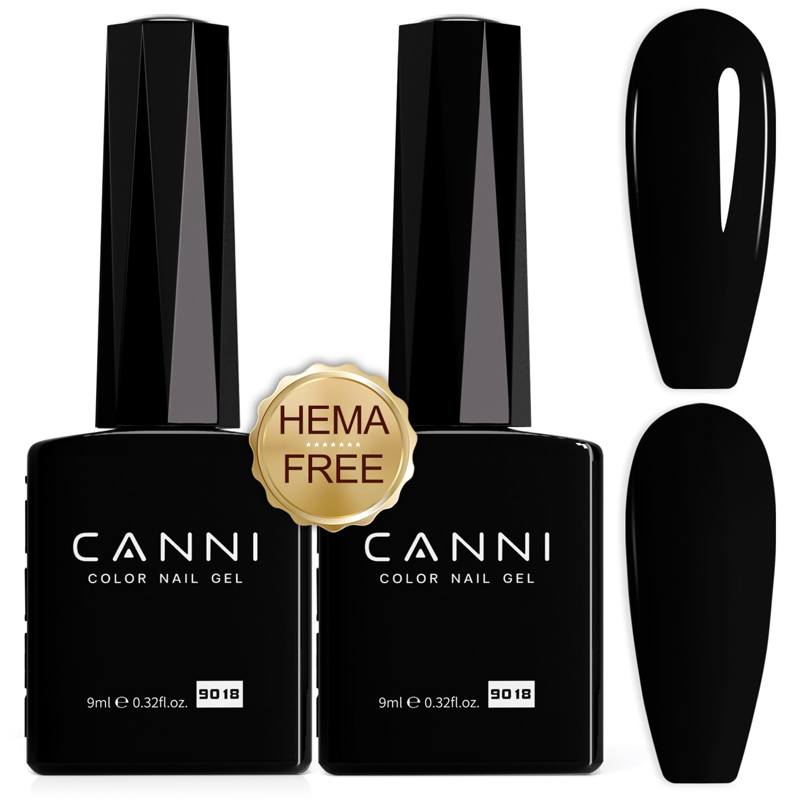 CANNI 2Pcs Hema-Free Gel Nail Polish Set- 2Pcs Black Colors Gel Polish Kit, Soak Off LED Nail Gel Manicure Kit DIY at Home Salon Gifts for Women Girls: 9184-Coral Pink Orange