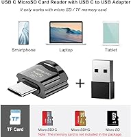 Vista 16 de USB C Micro SD Card Reader (Pack of 2 Pcs), BorlterClamp Type C OTG TF Memory Card Reader Compatible with Laptop, MacBook, Tablet, Smartphone