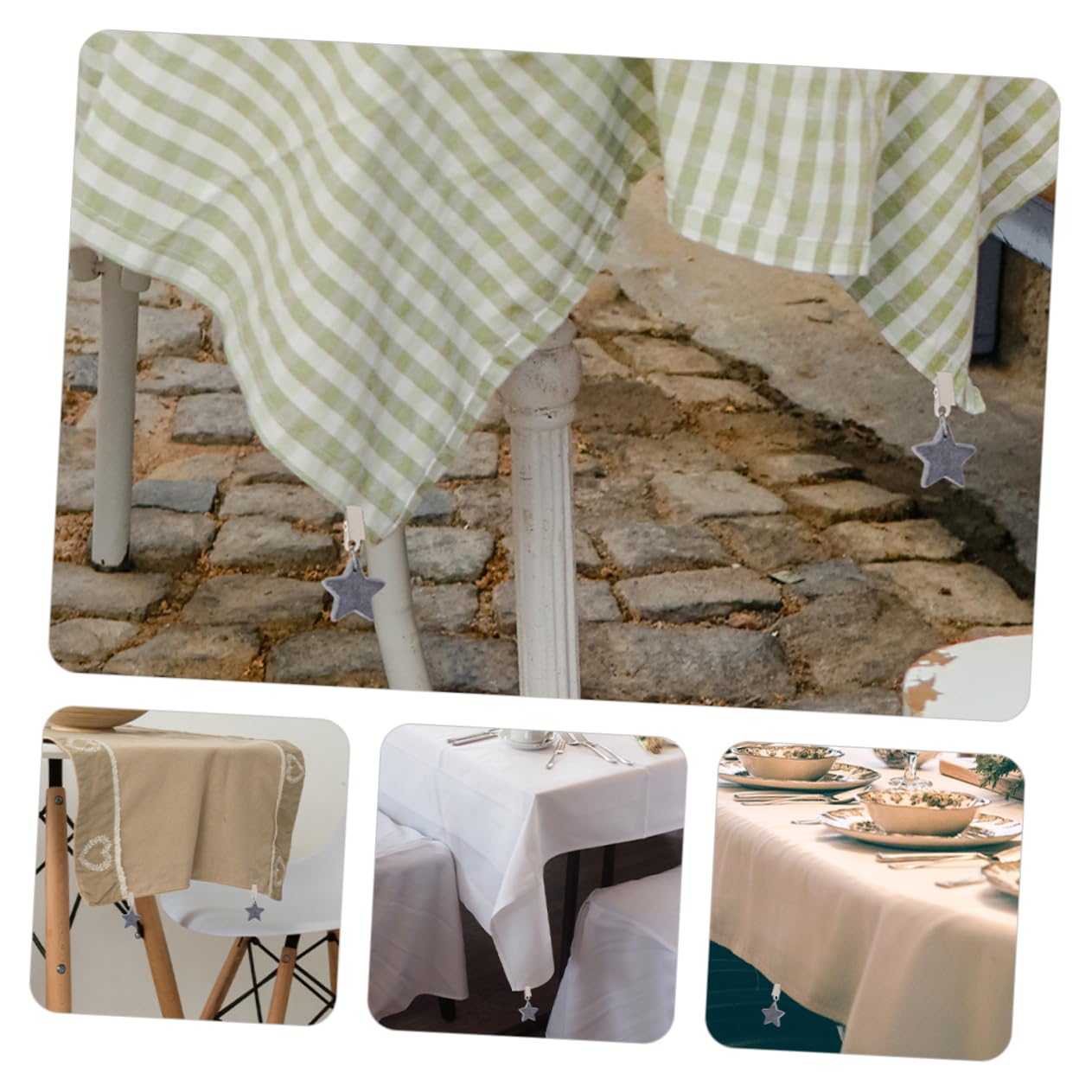 POPETPOP 30stücke Tischdeckenbeschwerer Aus Sternform Mit Clip rutschfest Und Praktisch Für Gartenpartys Picknicks Und Hochzeiten Für Dicke Tischdecken