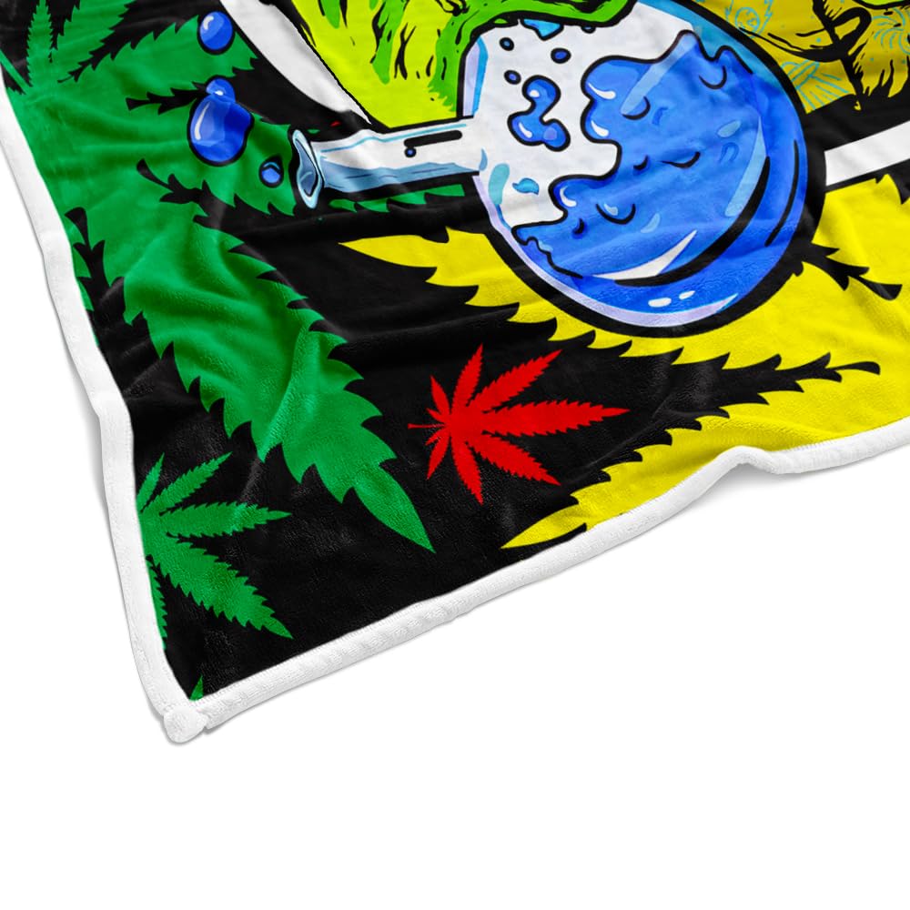 Amazon.com: Trippy Weed Marijuana Throw Blanket, Cool Alien