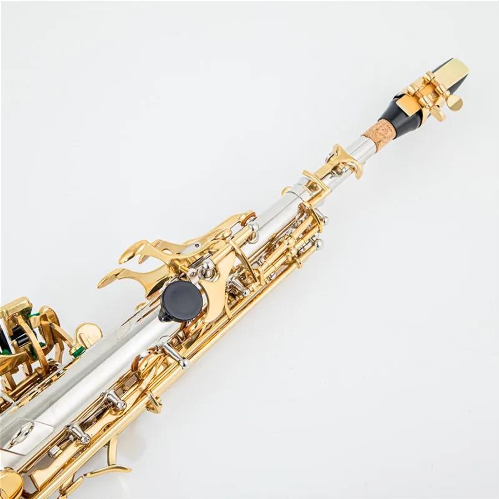 Sassofono Sassofono Contralto Argentato Chiave Oro Con Custodia Sax Contralto Legatura Ance Collo(Silver)