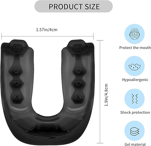 Miniatura 4 de MXiiXM 4 protectores bucales de fútbol con correa, protector bucal suave para jóvenes, protector bucal deportivo profesional para fútbol, boxeo,
